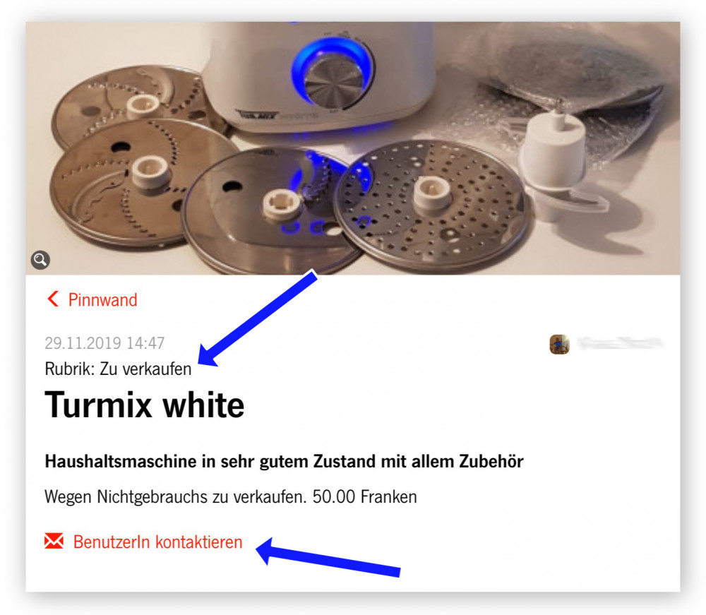 Pinnwand: Benutzer kontaktieren Pinnwand: Benutzer kontaktieren